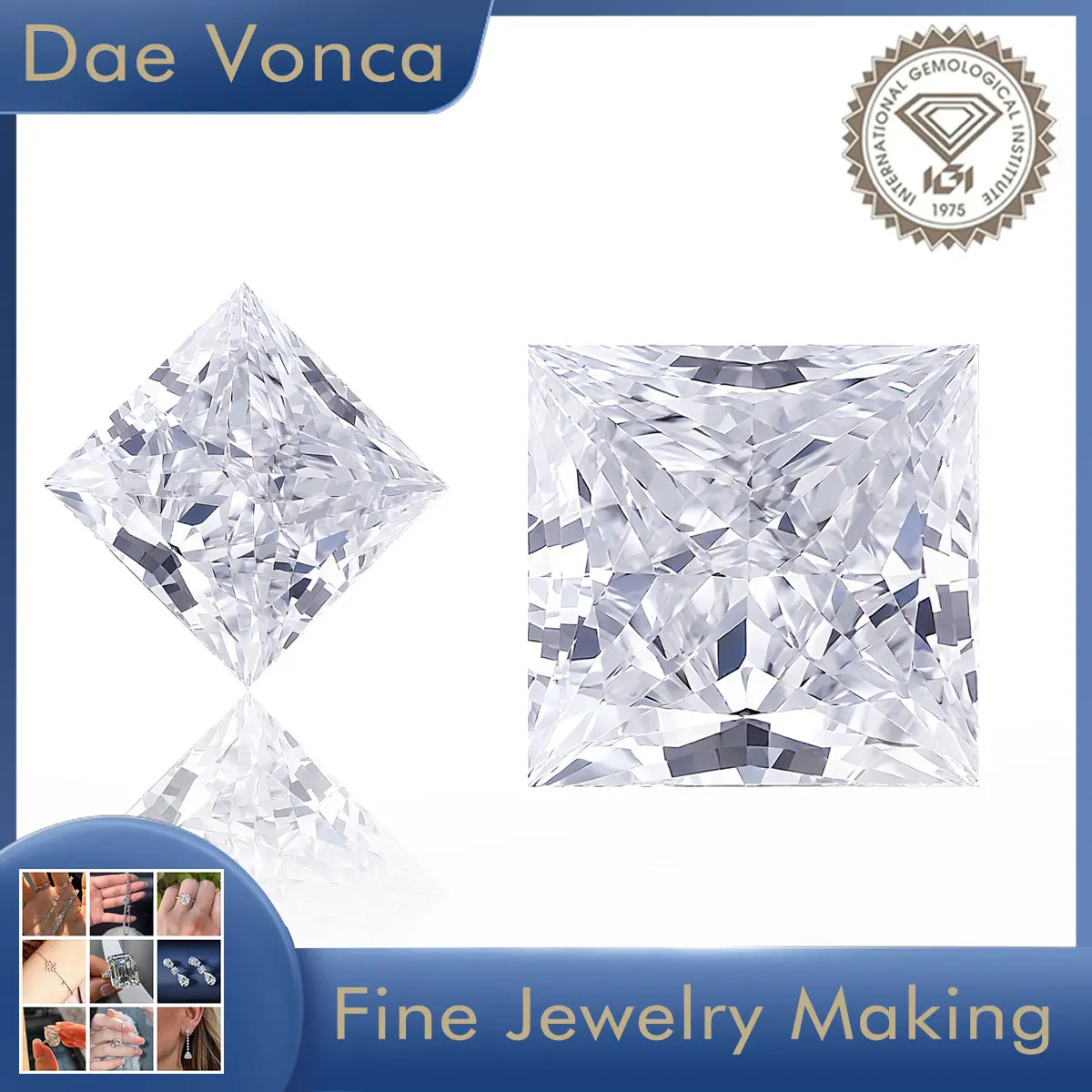 Princess Cut Lab Grown Diamond DE Color IGI Certificate 2.0-8.0ct CVD/HPHT Lab Loose Diamonds For Fine Jewelry Making