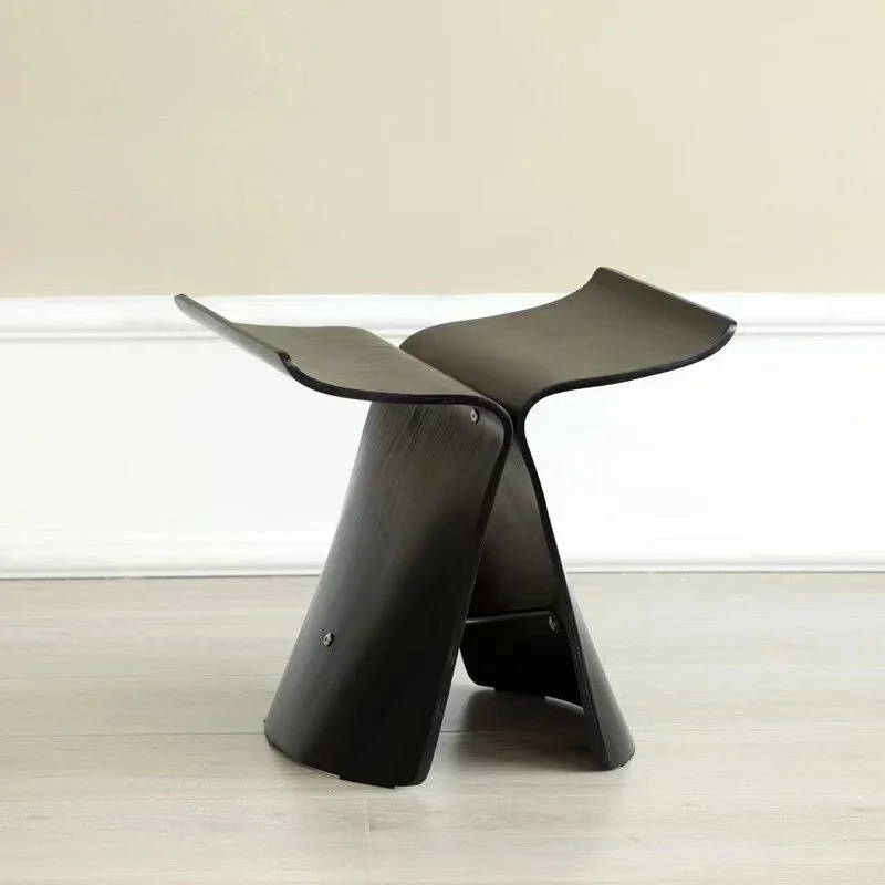 

Free assembly living room solid wood chair butterfly stool dressing stool Internet celebrity