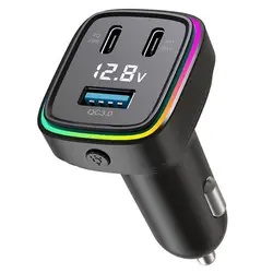 Car Phone Charger Auto Phone USB C Adapter Automobile Fast Charging Car Phone Charger 3 Ports Car Charger Adapter With Voltage &