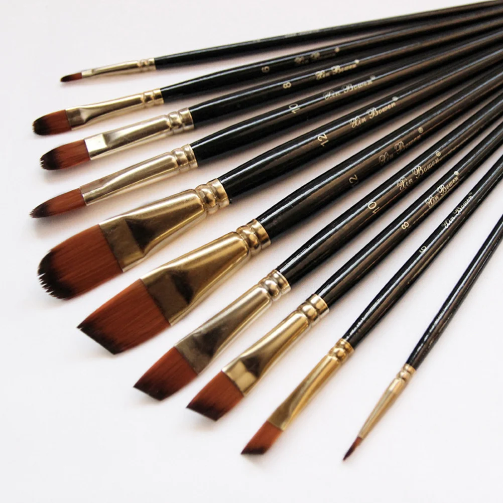 

20Pcs Painting Brush Set Fine Tip Wood Handle Brushes for Watercolor Oil Acrylic Chinese Art Craft Projects Kids Use