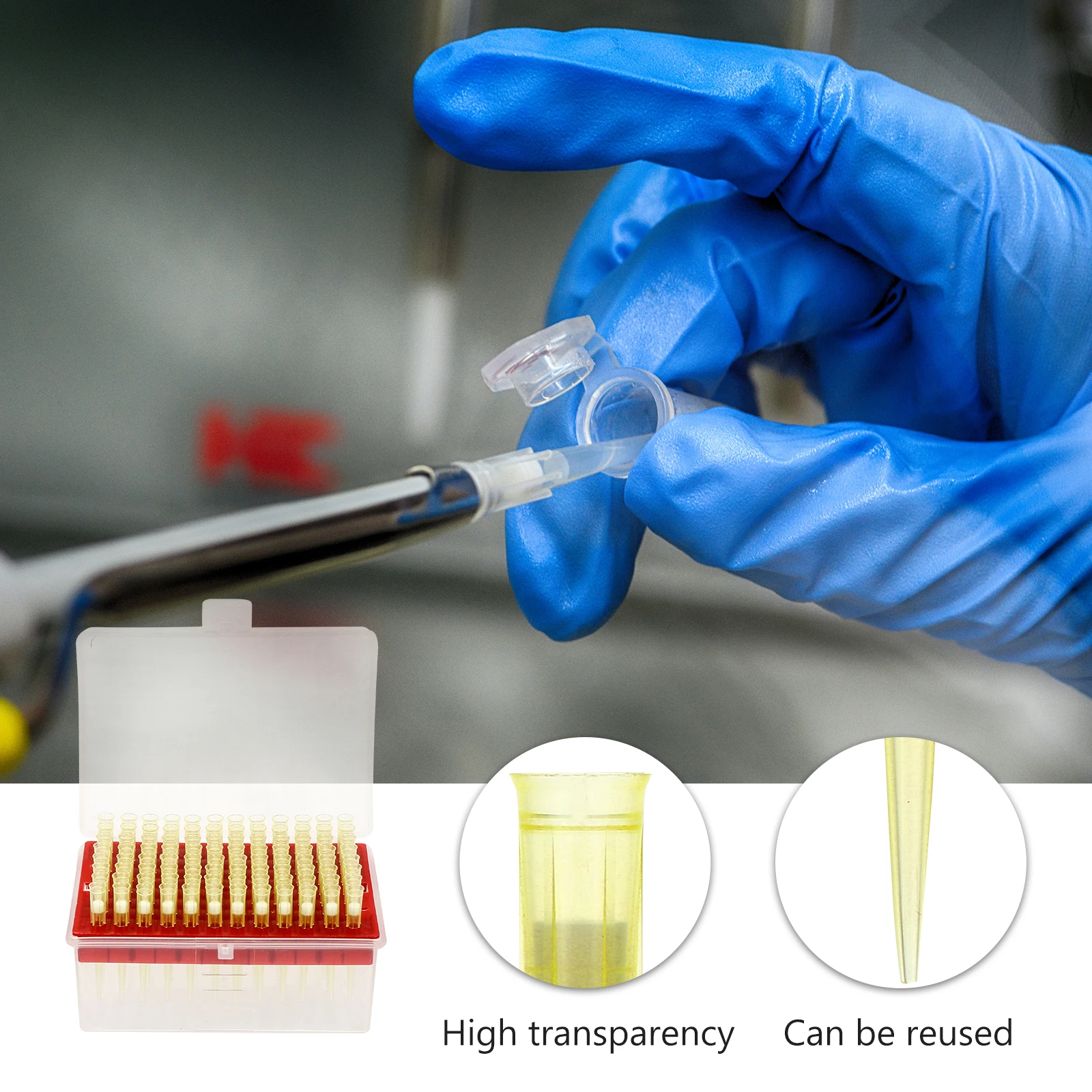 

96 pcs Filter Pipette Tips Disposable Standard for Experiment High Transparency Laboratory Analysis Plastic School Teaching
