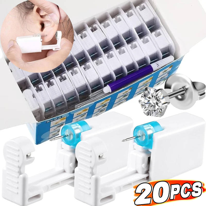 Safety Ear Piercing Gun Kit Disposable Disinfect Safety Earring Piercer Machine Studs Nose CLip Body Jewelry Piercing Tool