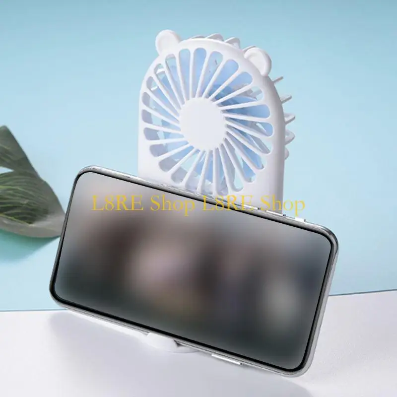 Mini ventilador mano L8RE, ventilador bolsillo portátil recargable por USB, 800mAh, 3 modos viento para viajes