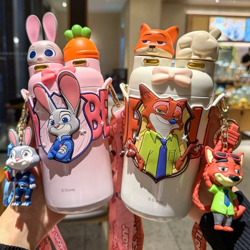 

Оригинальная термокружка Disney Nice/Judy, 550 мл, с двойными стенками, из нержавеющей стали, вакуумная колба, портативная, большая емкость, подарок для детей