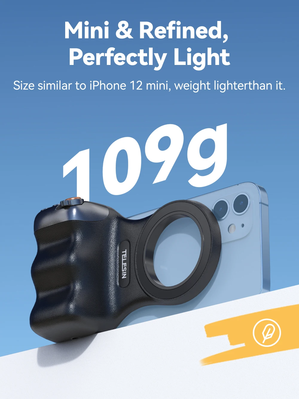 

TELESIN Magsafe Phone Camera Shoot Hand Grip 360° Shooting Freedom Phone Holder Shooting Aid Remote Control Handle