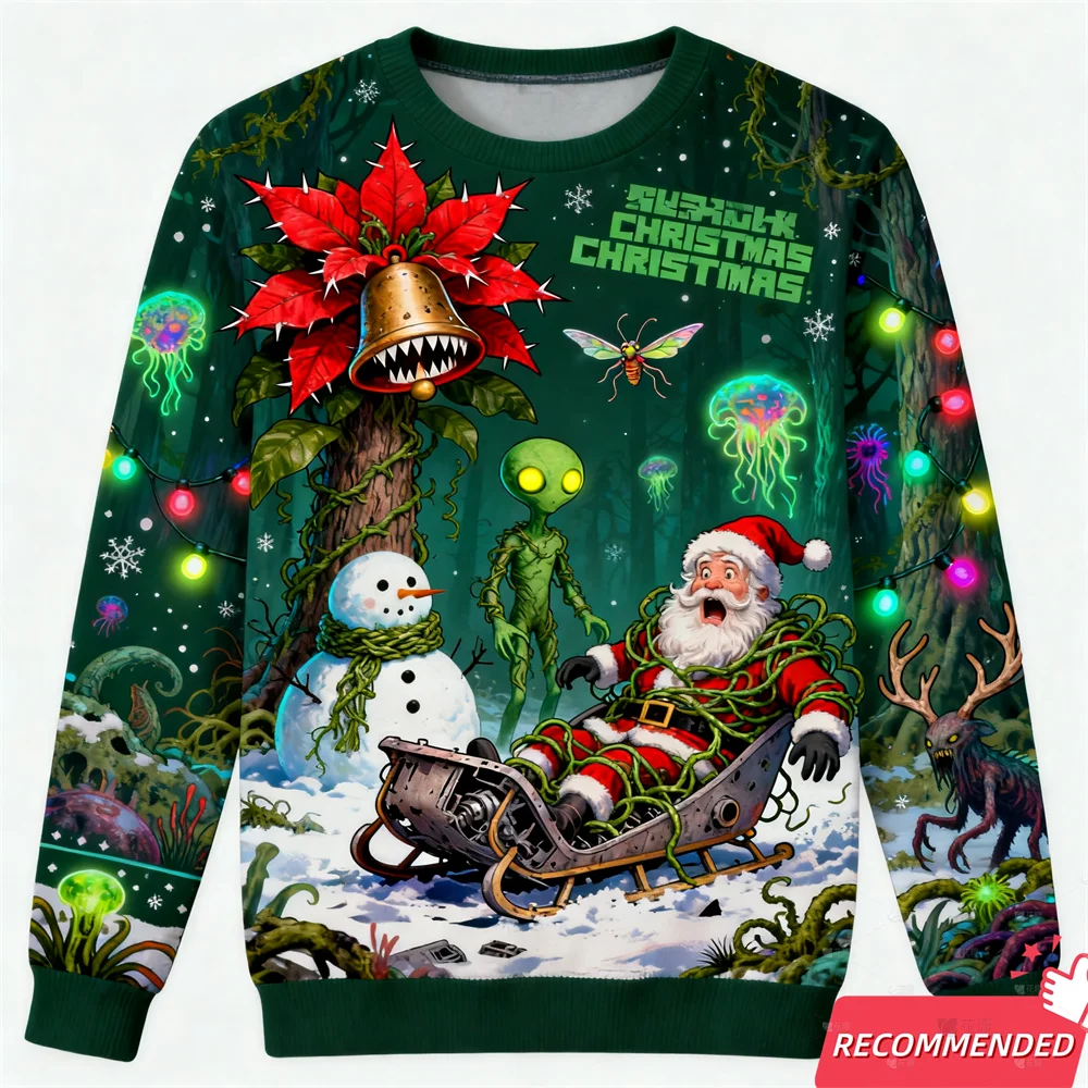 الزنجبيل رجل سترة عيد الميلاد القبيحة للرجال ملابس رجالي سانتا القبيح سترة عيد الميلاد عطلة طاقم الرقبة البلوز ملابس حريمي #5