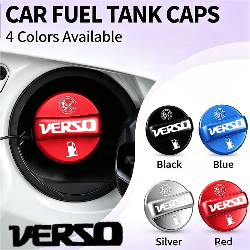 3D Metal Fuel Tank Cap Cover Trim Aluminum Alloy Car Tank Cover Badge Decoration For Toyota Verso Logo Car Exterior Accessories