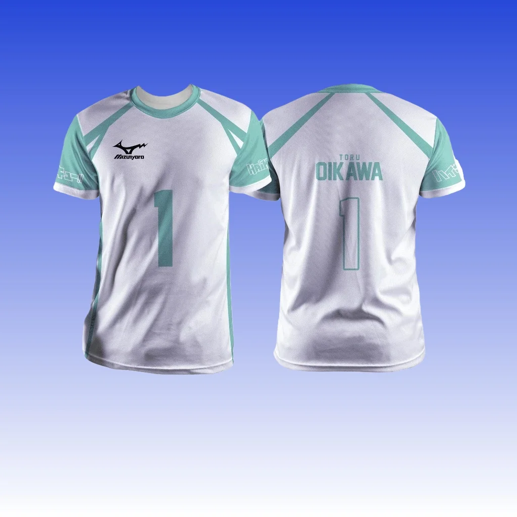 

2026 New Bandai Japanese Anime Aoba Johsai High School Oikawa Toru 1 Volleyball Jersey 2025 White Green Anime Sportswear