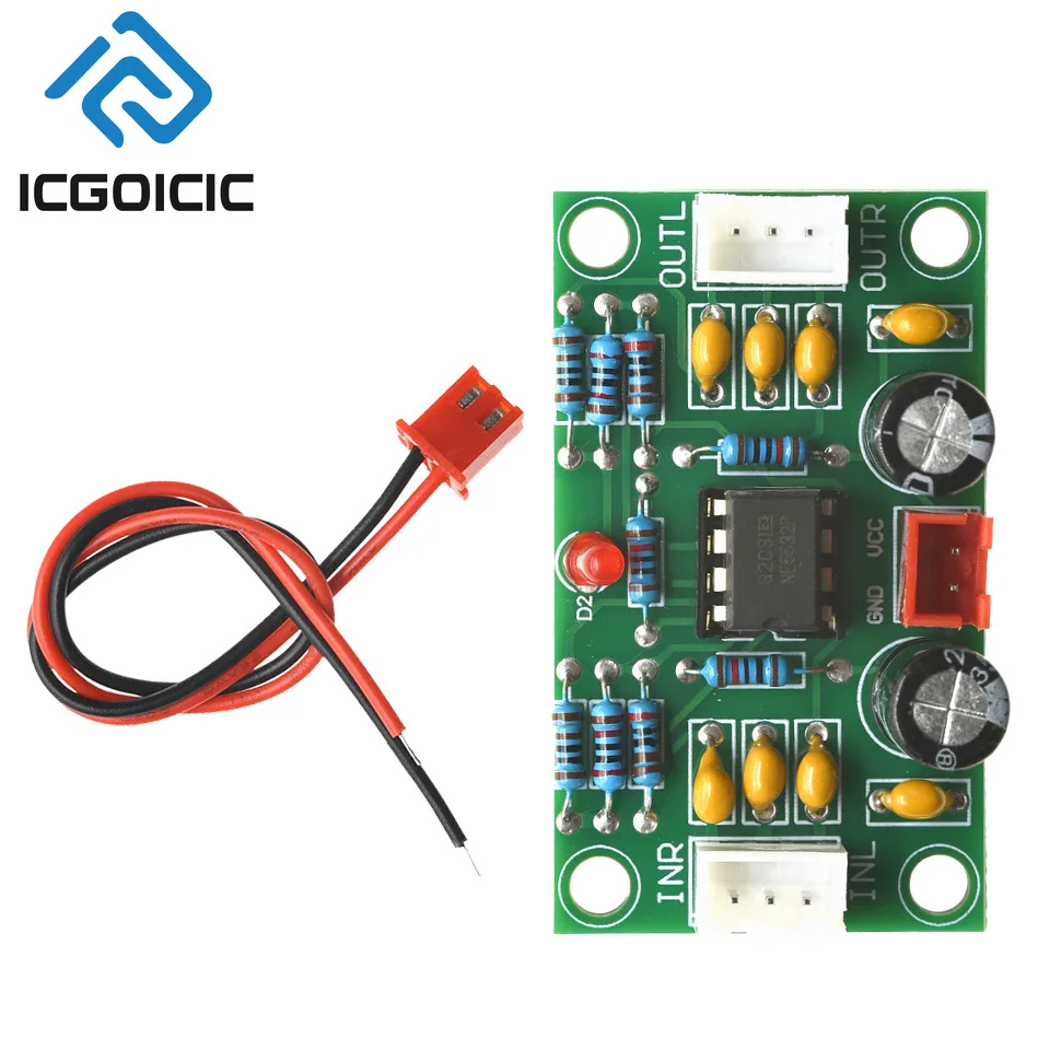 NE5532 Dual-Channel Audio Preamplifier Module – with Bass/Treble Control, DC 12-30V, for Hi-Fi Stereo Amplifier DIY Projects