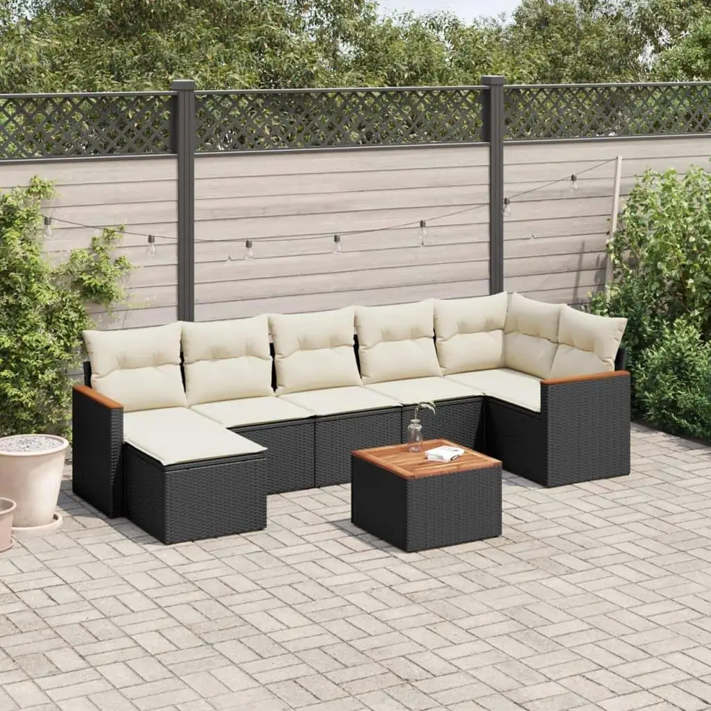 

Elegant Black and Cream White Garden Sofa Set Modern Outdoor Furniture Comfortable Seating for Patio and Backyard Relaxation