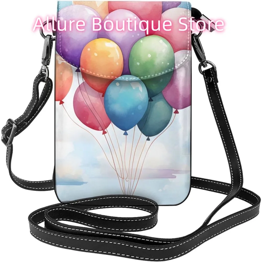 

Color Balloons Crossbody Bag for Women PU Leather Small Travel Cell Phone Pouch Lightweight Mini Phone Purse Wallet Cross Body S