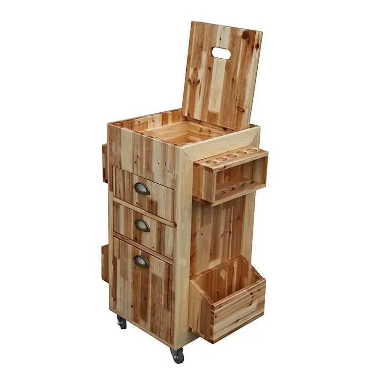 Beauty Wood Dryer Holder Salon Trolley Portable Good Quality Barber Shop Hair Salon Trolley Drawers Carrello Attrezzi Furniture