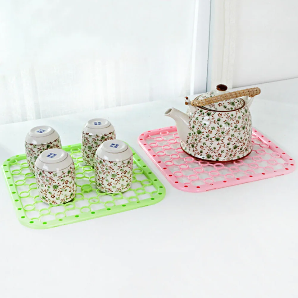 2 قطعة منصات استنزاف الصرف للفواكه الخضروات عدم الانزلاق مقاومة للحرارة طبق تجفيف وسادة المطبخ تخزين الفاكهة الخضار استنزاف #1