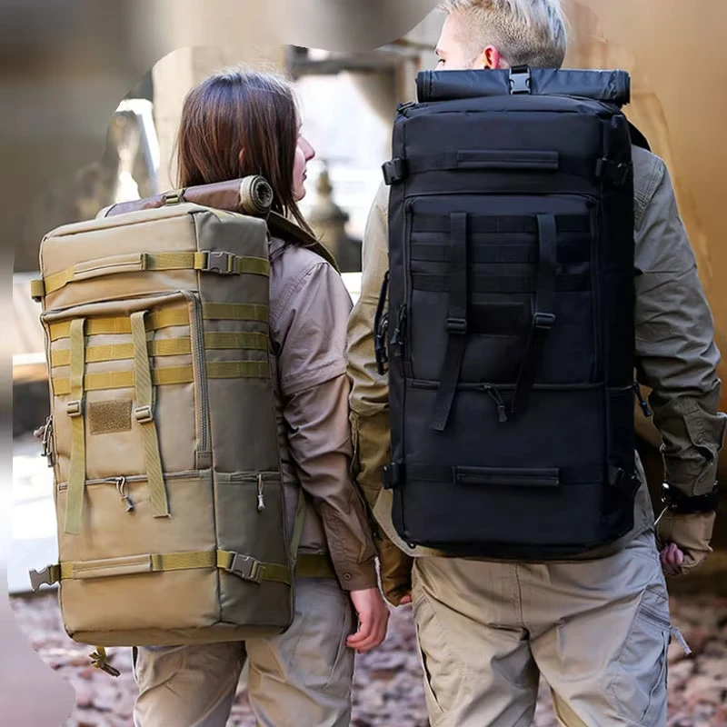 60L トラベルバックパック荷物バッグカジュアル多機能大容量アウトドアスポーツキャンプ登山ハイキング登山バッグ