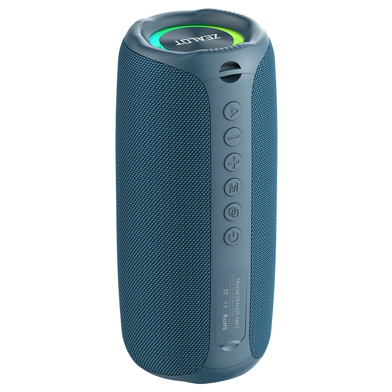 ZEALOT-MP2-luidspreker Draagbare Bluetooth-luidspreker met verbeterde bas, Bluetooth 5.3, 15 uur speeltijd, voor kamperen, wandelen