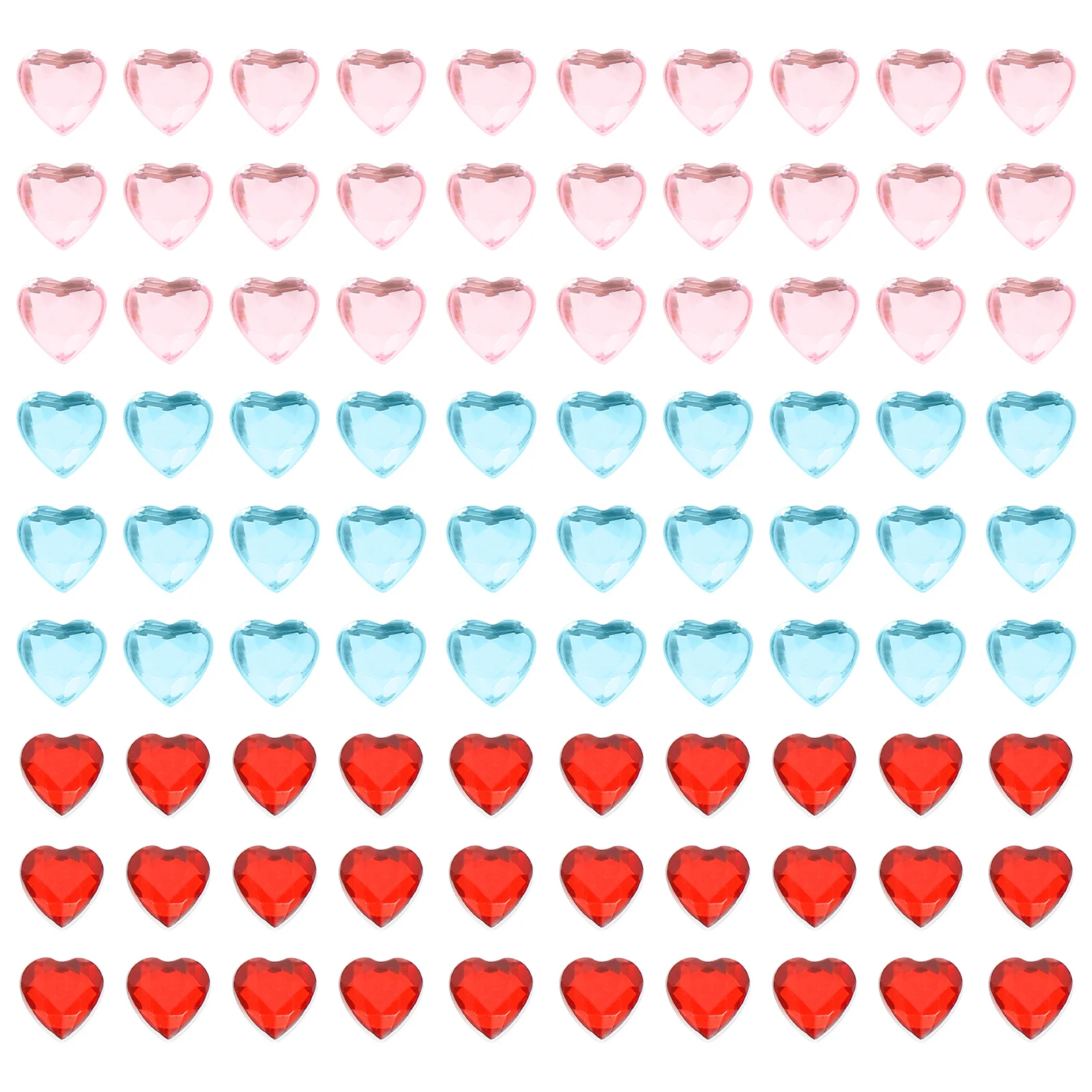 

192Pcs Heart Flat Back Acrylic Rhinestones Lightweight DIY Craft Embellishments for Party Flat Back