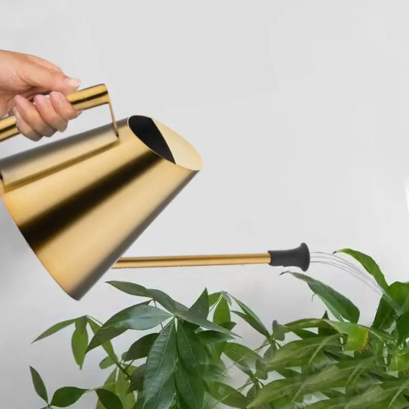 Garden Watering Can Stainless Steel Watering Can 900ML Plant Waterer With Sprinkler End Golden Plant Watering Watering Devices