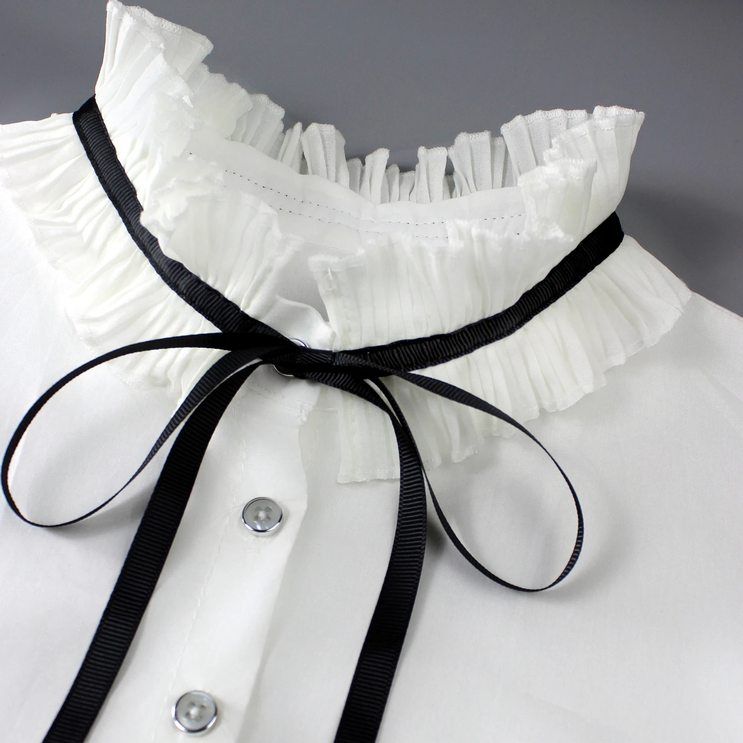 Женская рубашка-бабочка в стиле Ренессанс, кружевная плиссированная рубашка-бабочка с воротником-стойкой, аксессуар на весну, лето, осень,