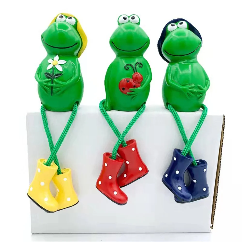 Cute Hanging Foot Frog Creative Resin Crafts Home Decor Dangling Legs Frog Desktop Ornament Gardening Decor Fun Gifts