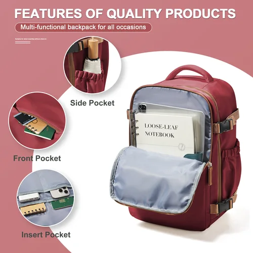 Imagen 2 del producto Mochila de viaje Bolsa de cabina 40x26x18 Wizzair Carry-Ons, Avión Hombres Mujeres Mochila para computadora portátil de 15,6 pulgadas, Bussiness informal impermeable