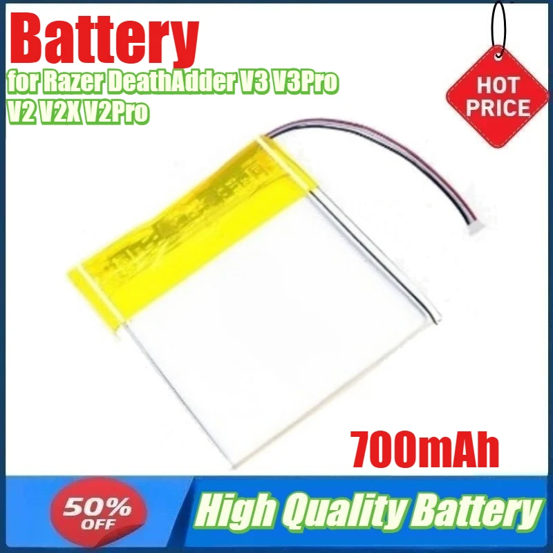 700mAh Battery for Razer DeathAdder V3 V3Pro V2 V2X V2Pro Mouse Battery
