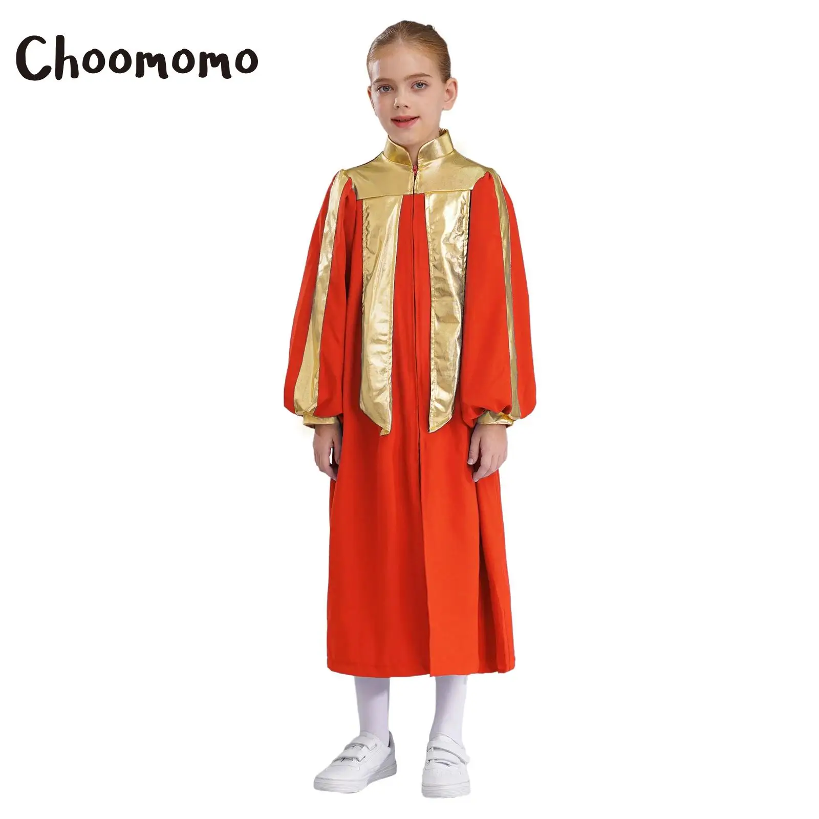 Boys Girls Choir Robe for Church Baptism Officiant Confirmation Costume School Graduation Gown Judge Halloween Cosplay Dress Up