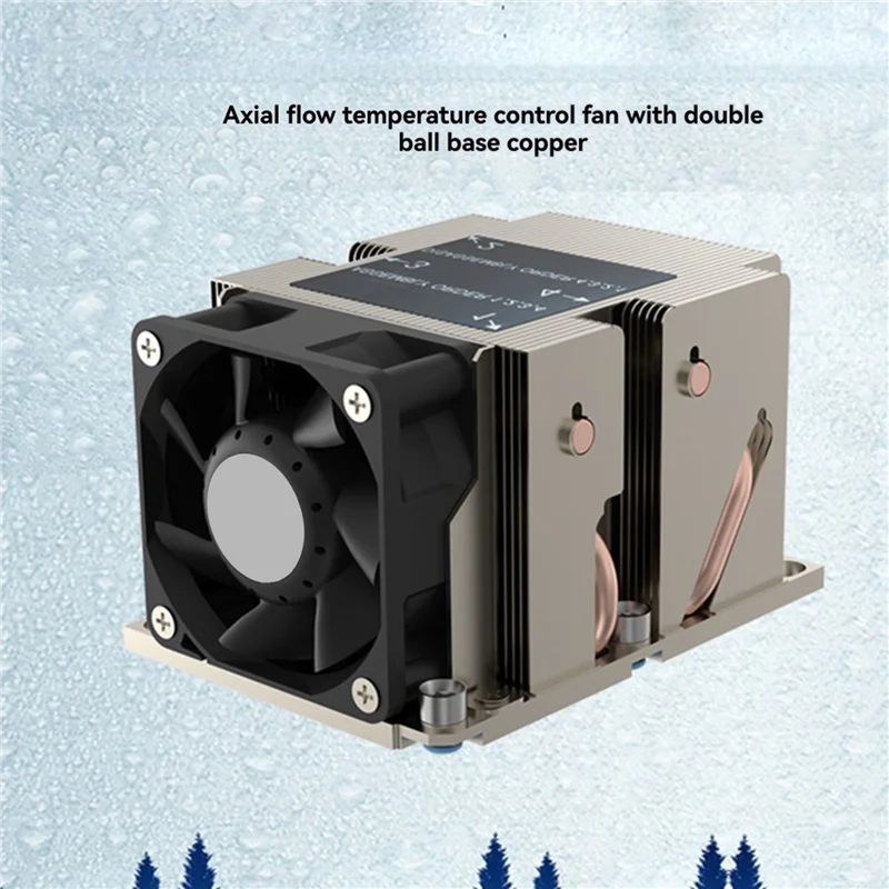 AA60-2X LGA3647-2U-R83 Pendingin 240W untuk Lga 3647 Radiator Tipe Sempit 2U Heat Sink 4 Pipa Panas Kipas Pendingin Tiup Samping