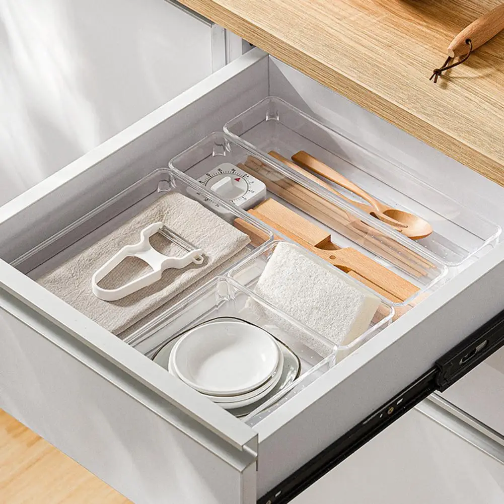 Más compartimentos duraderos para dormitorio, caja organizadora transparente, cajón para dormitorio