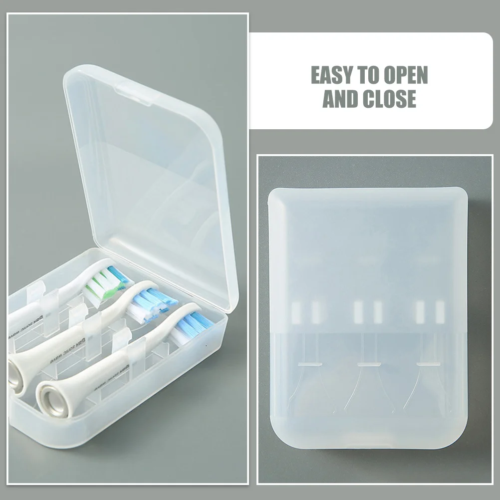 

4pcs Toothbrush Head Storage Box Sealed Mini Case for Travel Electric Brush Heads Holder Family Couple Outdoor Supply Clean