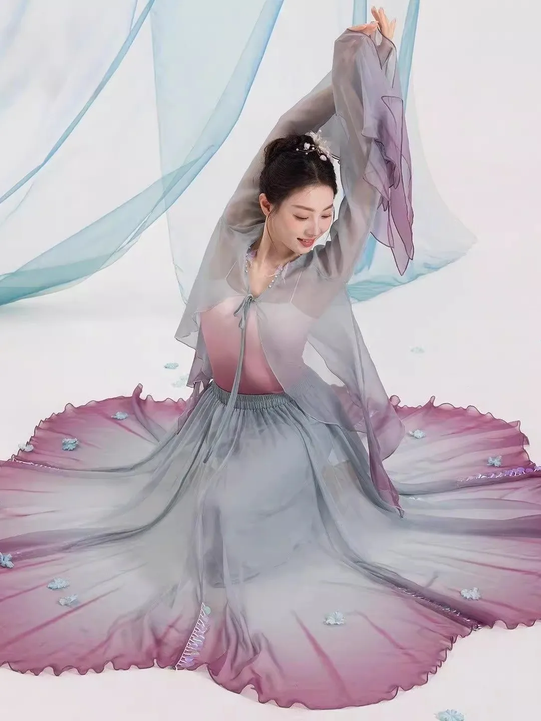 nouvel-ensemble-de-costumes-de-danse-classique-robe-en-soie-a-cardigan-ouvert-degrade-de-couleurs-grande-jupe-tenue-de-performance-professionnelle-style-han-vetements-de-sport