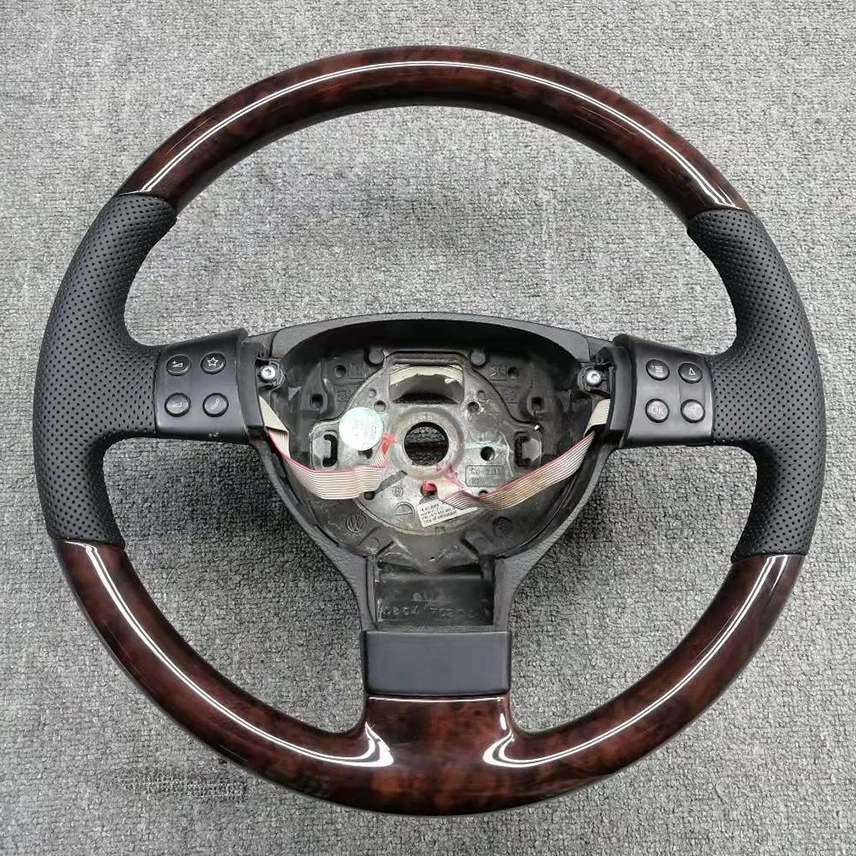 Replacement Real Carbon Fiber Steering Wheel with Leather for VW Volkswagen Golf 5 Mk5 GTI 2003-2009