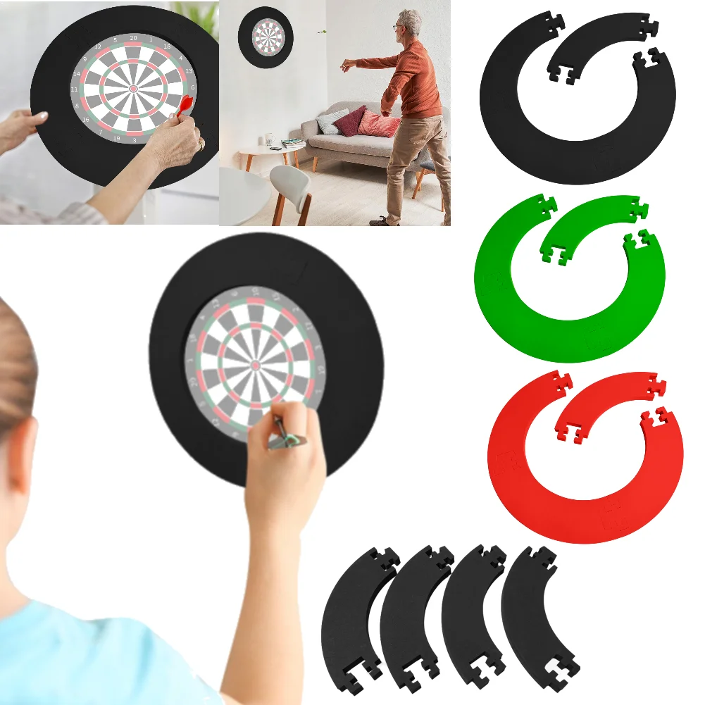 EVA Dartboard Surround Jigsaw Ring Design Dart Board Ring Lightweight Splicing Dart Board Wall Protector Removable for Dartboard