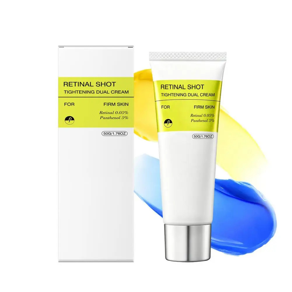 Retinol Shot Tightening Dual Cream 50g Retinol 0.05% Panthenol 5% Anti-Aging Face Moisturizer for Firming Lifting Skin Care