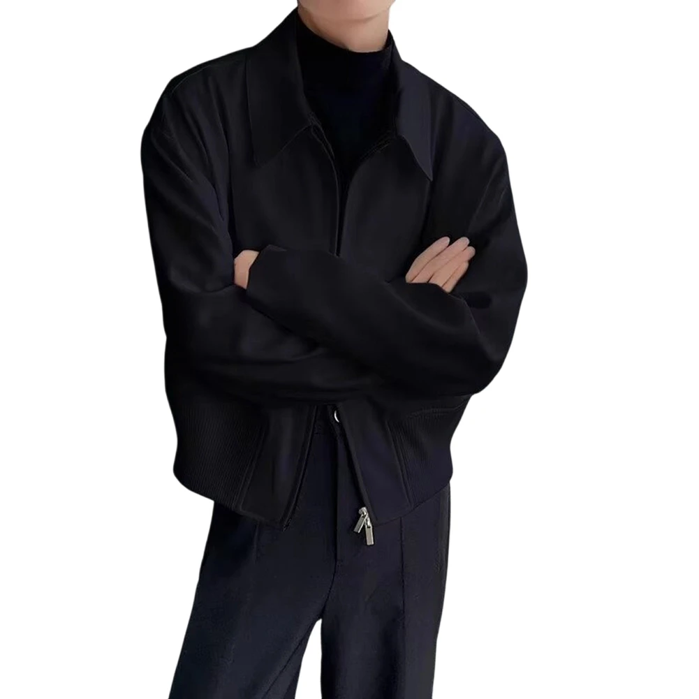 

Мужские повседневные летающие куртки Cleanfit, простой универсальный укороченный кардиган на молнии с лацканами