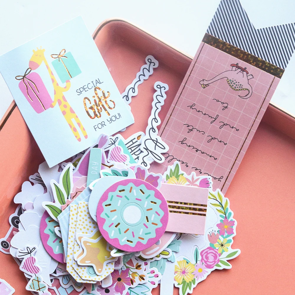 Creative Path 162 Stück Sweetie Kiddo Papier-Stanzformen, niedliche Scrapbooking-Stanzformen, Ephemera für die Herstellung von Geburtstagskarten, Journaling – Detail 8