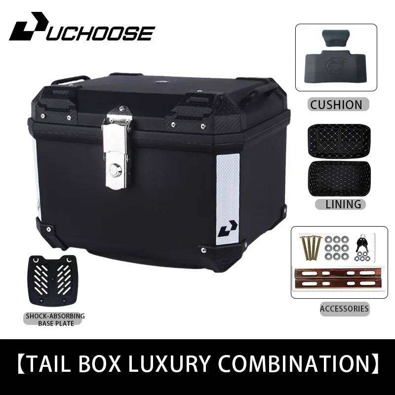 45L 57L Motorcycle Tail Box Universal For R1200GS R1250GS F800GS F850GS Large Capacity Top Rear Luggage Tool Tail Box