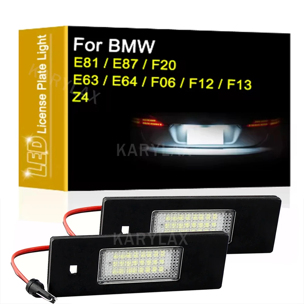 

2PCS 12V LED License Number Plate Lamp Car Light Luz No Error for BMW 1 Series E81 E87 E63 E64 E89 E86 Z4 F12 F13 F20 F21 K48 X2