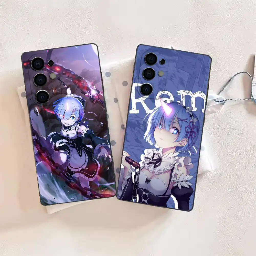 Seishun Anime Re ZERO 00 Phone Case For Samsung S26,25,24,21,22,21,20,10,9,8,7,6,5,Ultra,Plus,Fe,Lite Black Shell