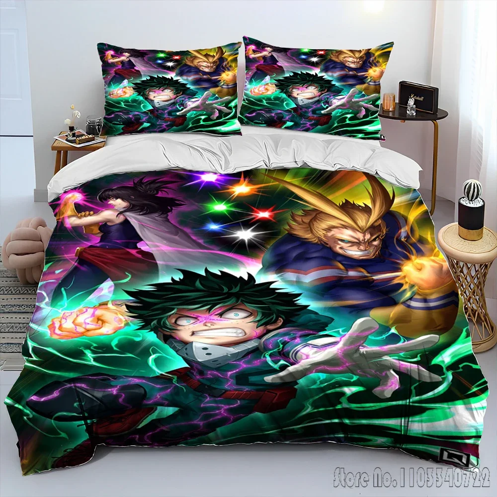 My Hero Academia Anime Cartoon Duvet Cover Set HD Comforter Cover for Kids Bedding Sets Bedclothes Bedroom Decor