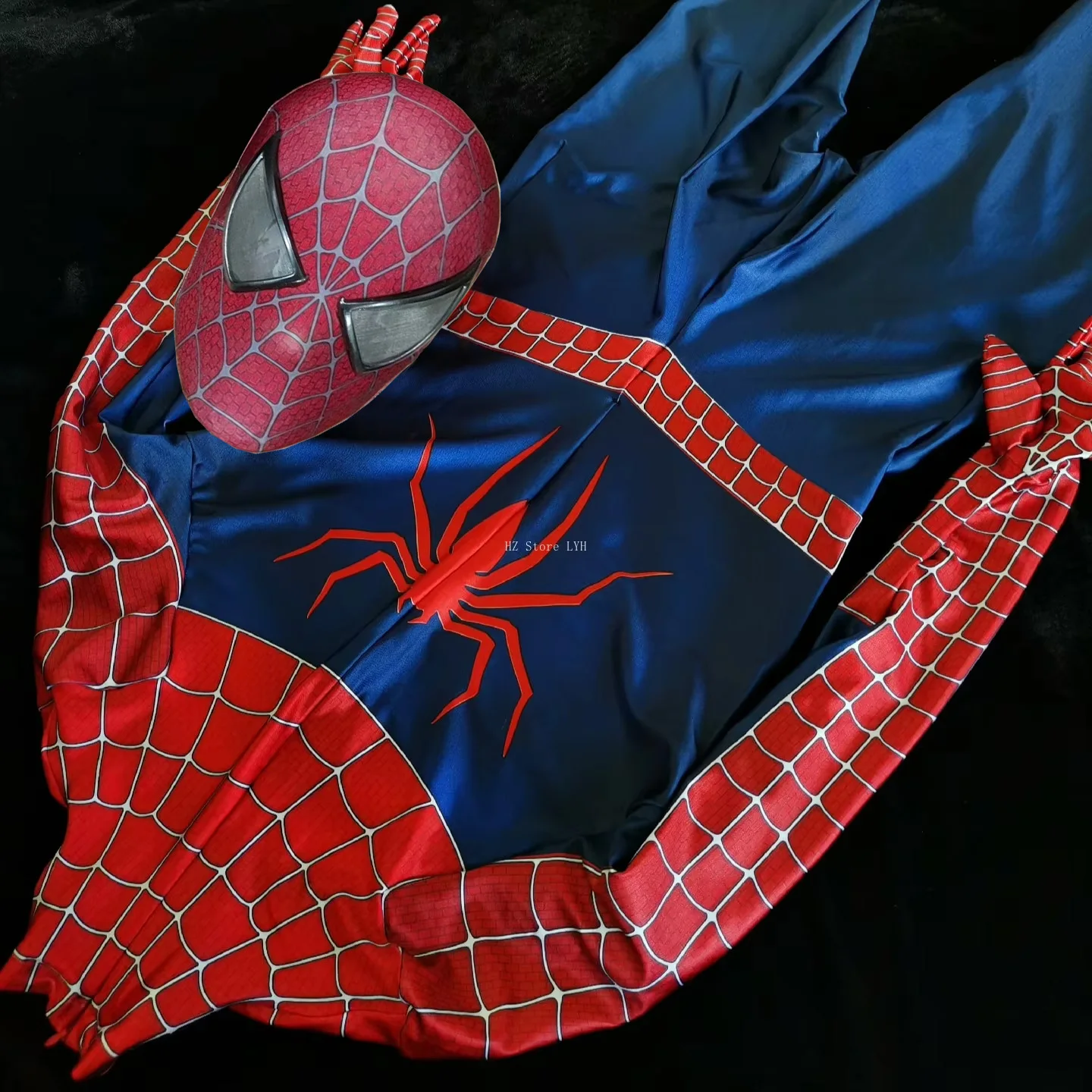 

1:1 индивидуальный размер, первый поколение, комбинезон Toby Spider Man с маской, носимый полный комплект, облегающая одежда, карнавальный костюм