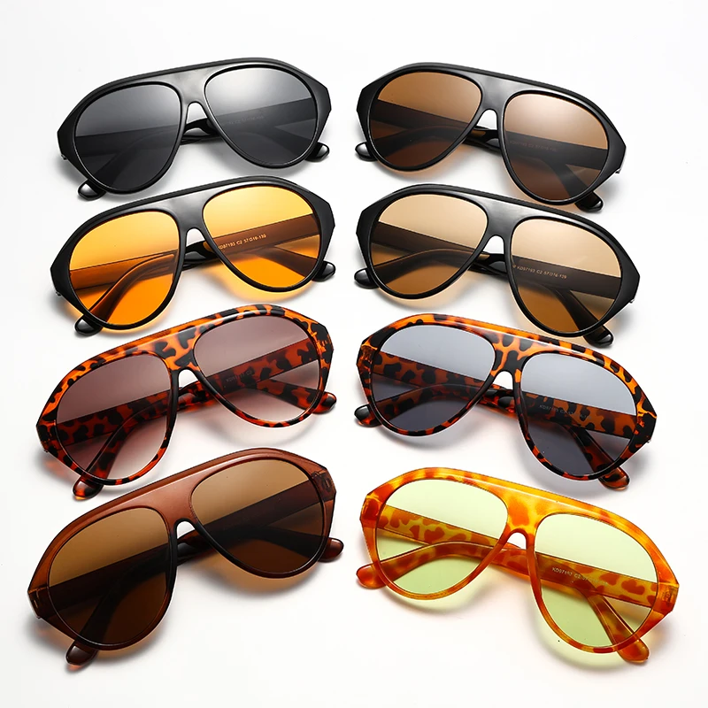 Fashionable Large-frame Pilot Sunglasses With Sun Protection And Retro Vibe-blocking Uv Protection Glasses 3084 image 4