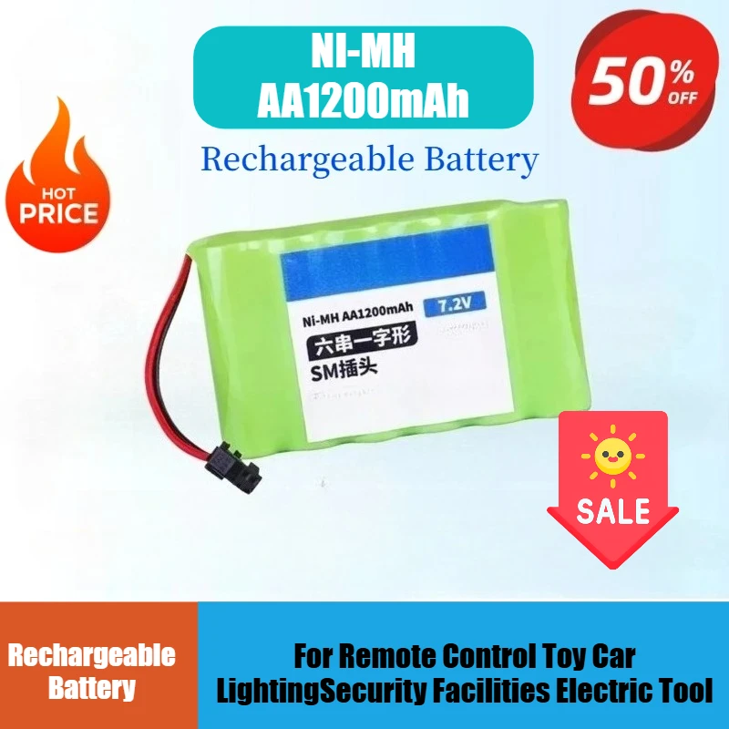 

Brand New 7.2V 1200mAh Rechargeable Ni-MH AA Battery Pack for Remote Control Toy Car Lighting Security Facilities Electric Tool