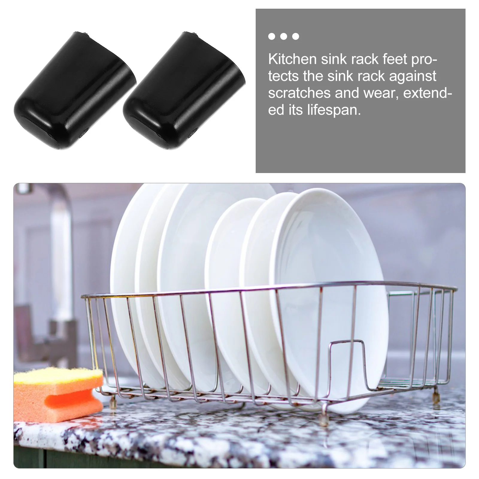 30 Stuks Gootsteen Rek Voet Pads Zwart PVC Materiaal Antislip Stabiele Aanrecht Rek Vervanging Voeten voor Krasbescherming geluid