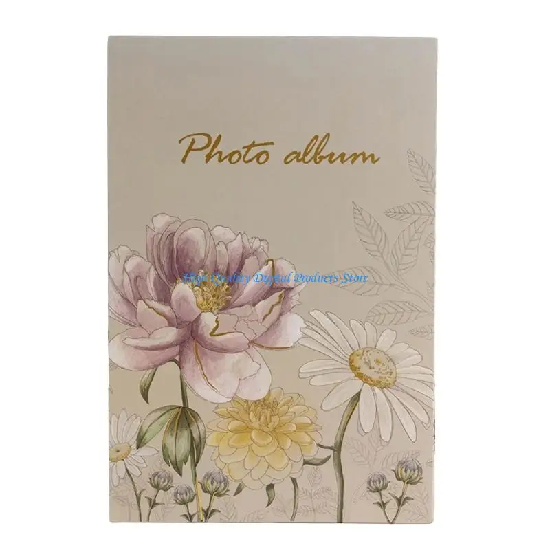 U2JE Multipurpose Floral Pattern Photo Album Scrapbook With Foil Detail And Removable Pages For Travel And Family