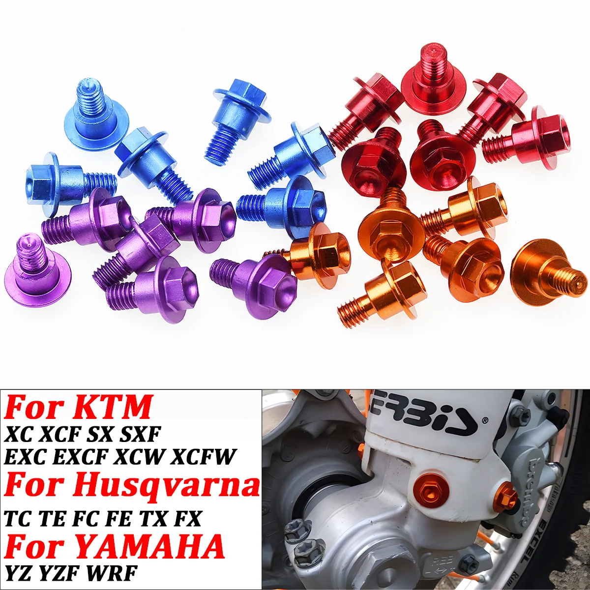 

For Husqvarna TC FC TE FE FEI TX FX 2000-2023 For KTM SX SXF XC XCF EXC EXCF XCW XCFW Motorcycle Front Fork Guard Bolt Screw