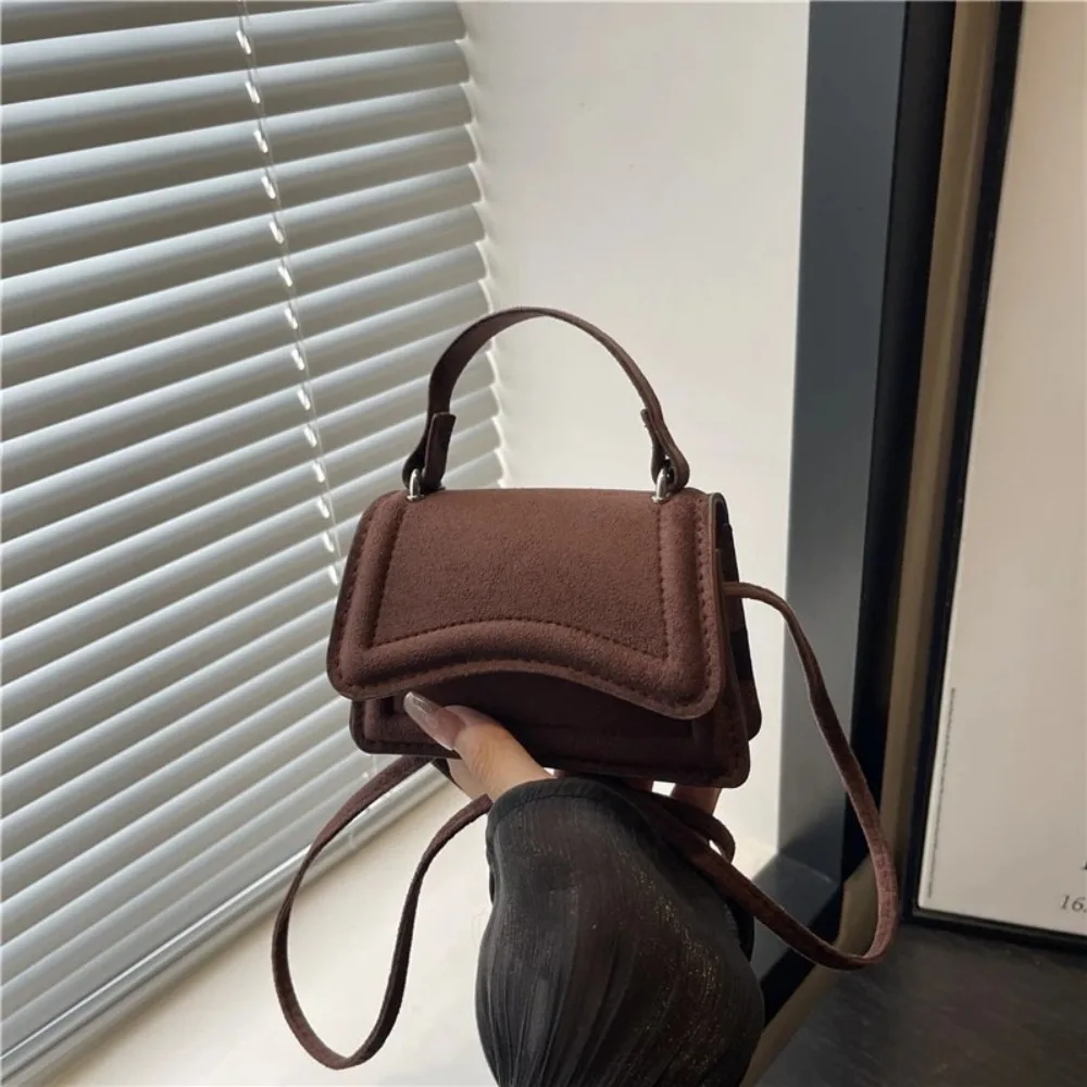 Women Mini Crossbody Bag Simple Casual Square Handbag Autumn Winter Fashion Single Shoulder Purse Outdoor Matching Storage Bag