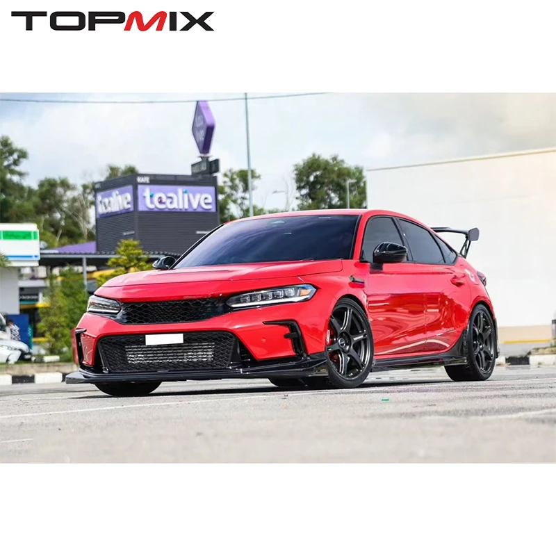 Kit de Carrocería de Fibra de Carbono para Honda Civic 11ª Gen. Type-R FL5 (Alerón Delantero, Faldones Laterales, Protectores de Esquinas de Parachoques Trasero, Nuevo)