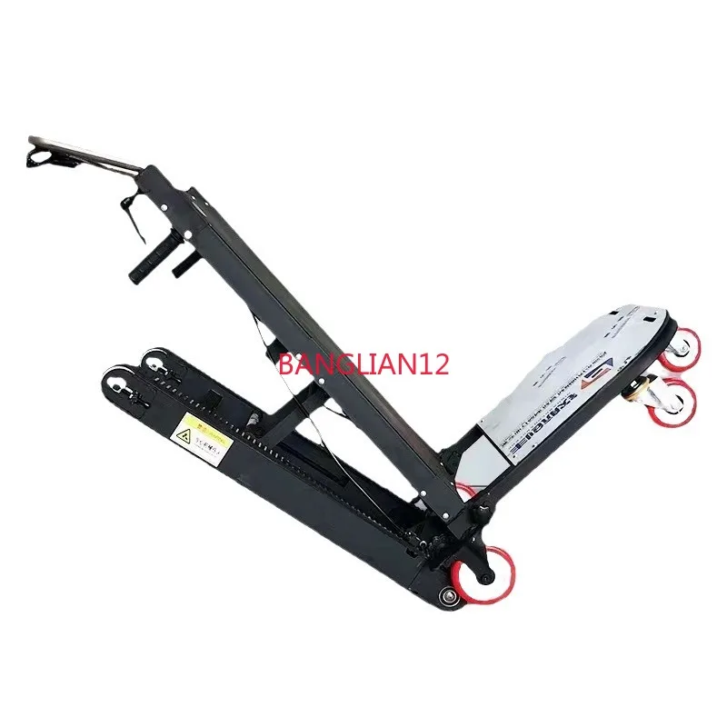 

Silent tracked electric climbing machine that can fold up and down stairs for transportation and delivery