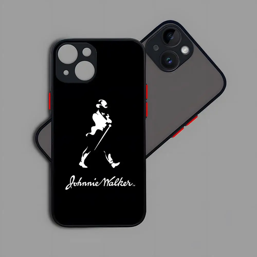 J-Johnnie Walker Logo Phone Case Matte Transparent Back For iPhone 15 14 13 12 11 Pro Max X XR XSMax 7 8 Plus Cover