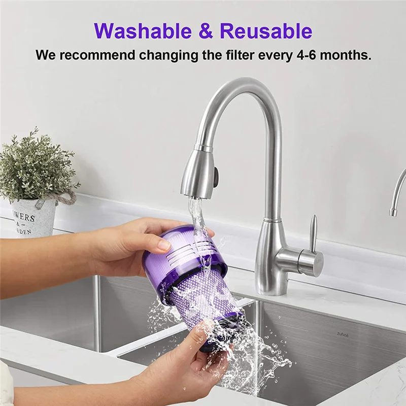 A74X-Vacuum Filter Washable Filter For Dyson V12 Detect Slim Extra Absolute, Replacement Part No. 971517-01